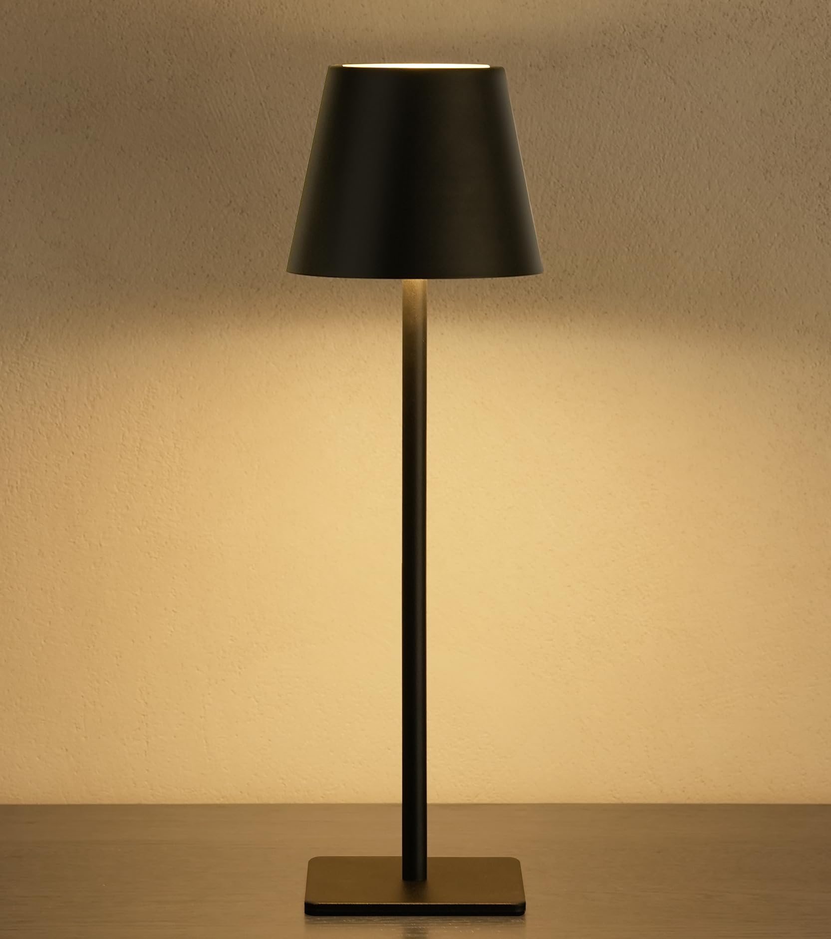 UME 3 Pack Cordless Table Lamp, Battery Operated Lamp - Portable Waterproof Rechargeable Table Lamp w/ 3 Color Temps & Stepless Dimming for Dinner, Desk, Cafe, Outdoor (Gold)